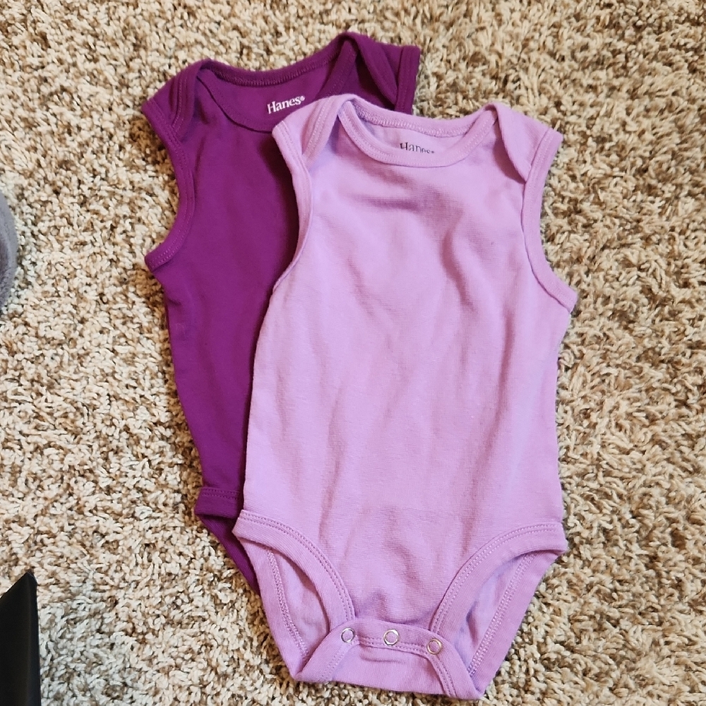Hanes Kids Bodysuits in Purple and Lavender